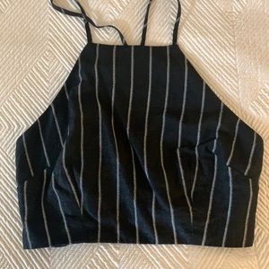 Tobi Linen Crossback Crop Top